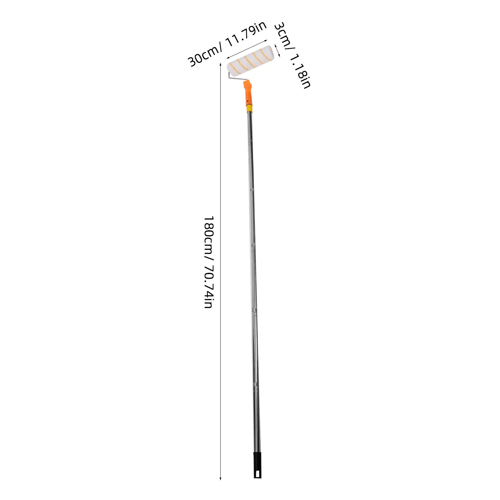Telaio per spazzola a rullo con asta telescopica per pittura murale di casa 180 cm Strumento estensibile in acciaio inossidabile Compatibile con vernici a olio in lattice