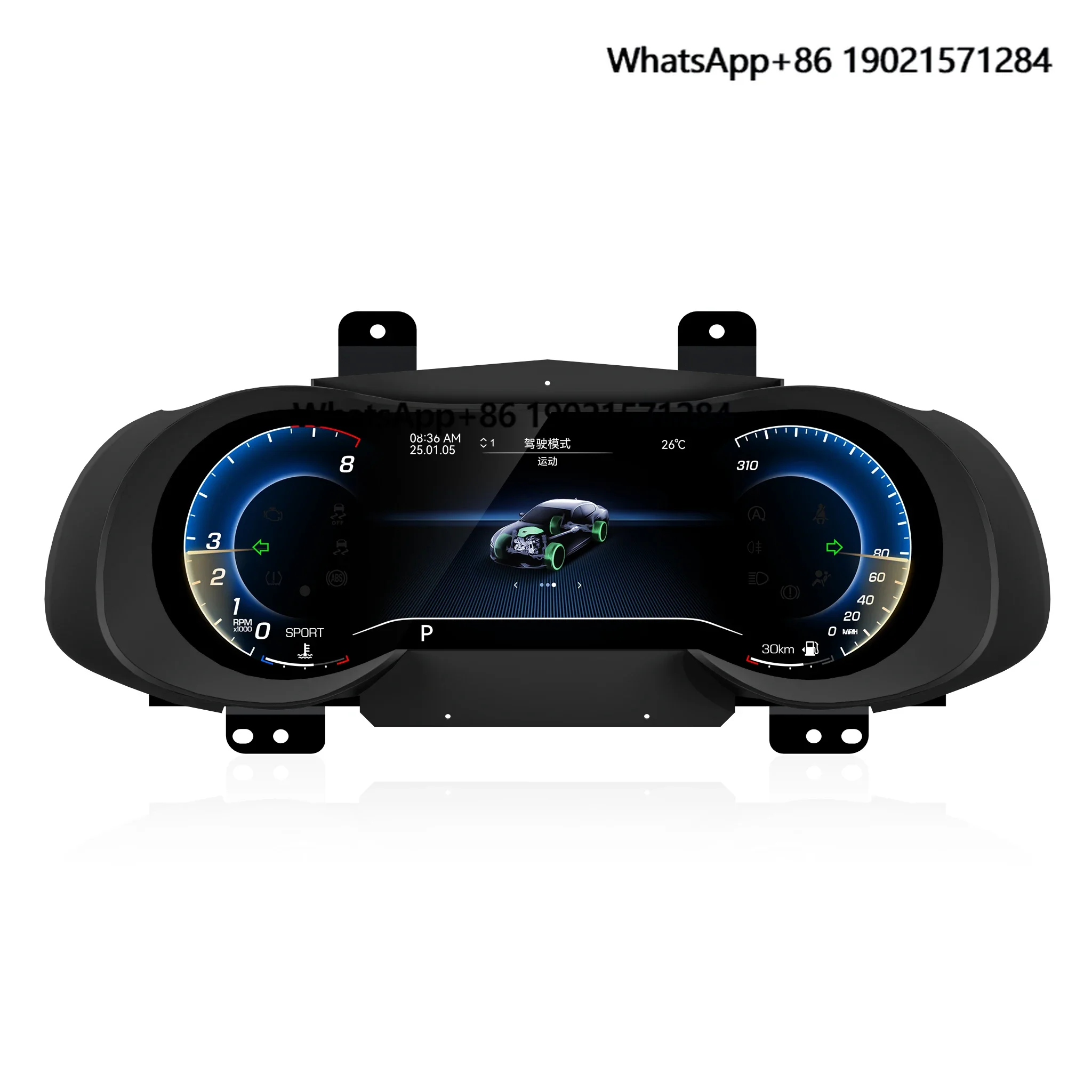 

12.3 Linux System LCD Car Dashboard Speedometer Digital for Maserati Quattroporte 2013-2023 Panel Instrument