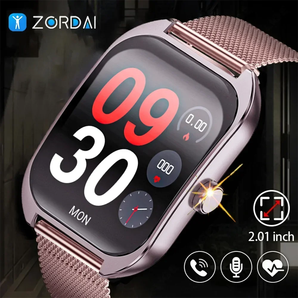 

2024 Zordai New OD7 3D Curved Screen Smart Watch Bluetooth Call Message Notification Health Check Fitness Watch For Men Women