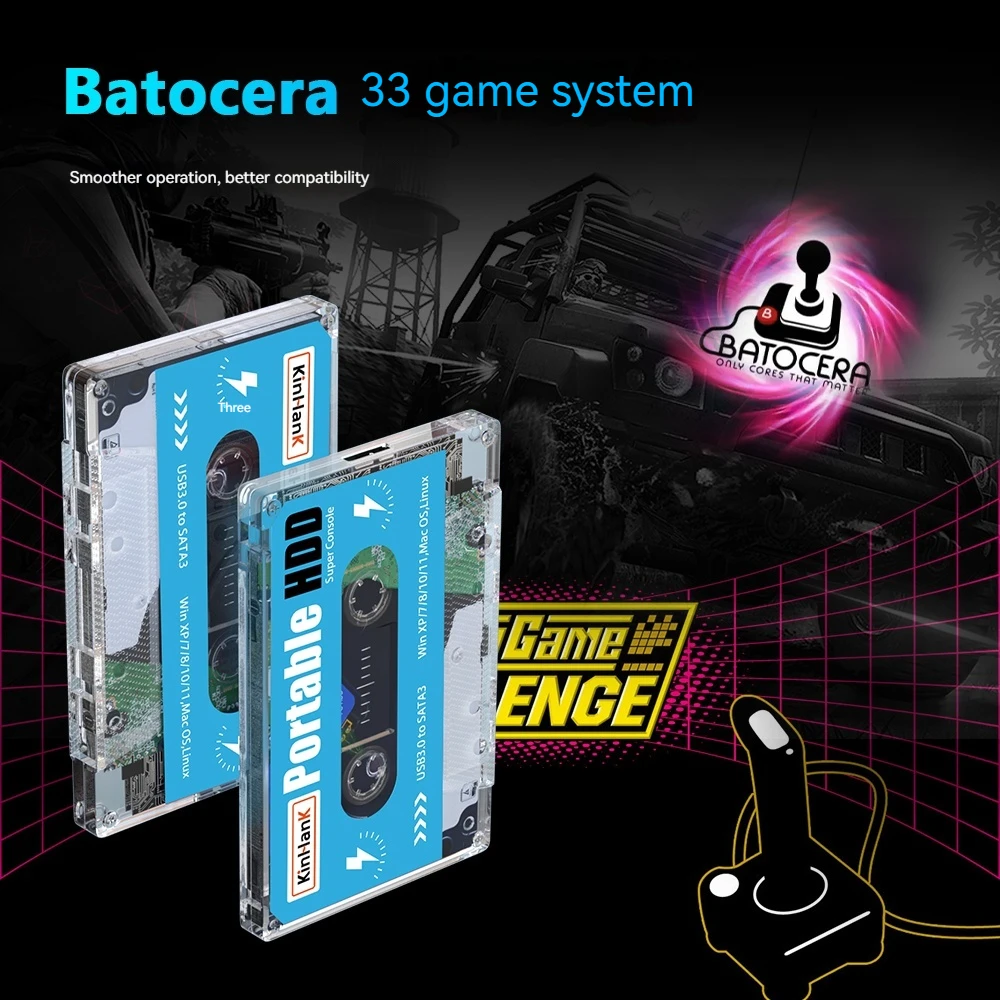 Cross Border Direct Supply 500gb External Mechanical Mobile Game Hard Drive Batocera With Built-in 55000+plug And Play