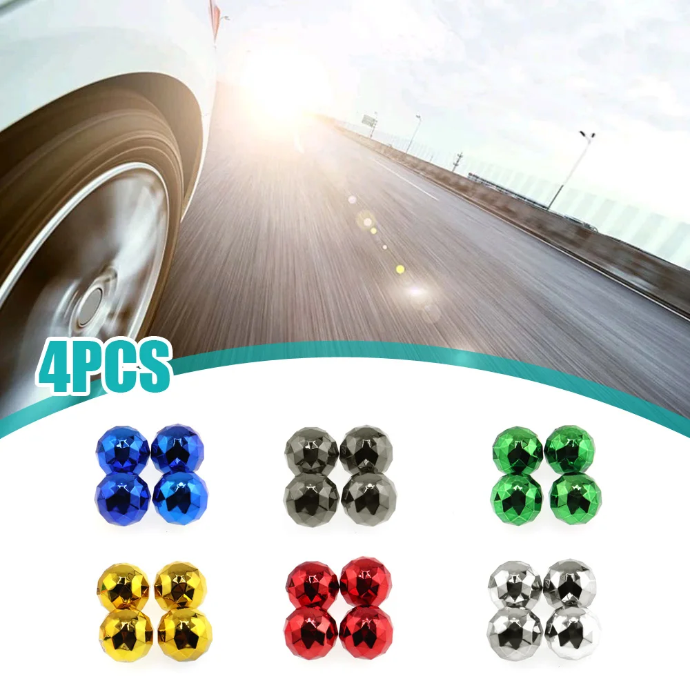 4Pcs Auto Accessories Car Wheel Valve Dustproof Valve-cap Motorcycle Bike Truck Universal Tire Rim Valve Stem Cover Decoration