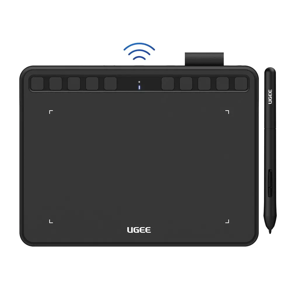 UGEE-Tablet gráfico sem fio, S640W, 6 ", tablets digitais, caneta sem bateria, suporta Android, Windows, Mac, desenho