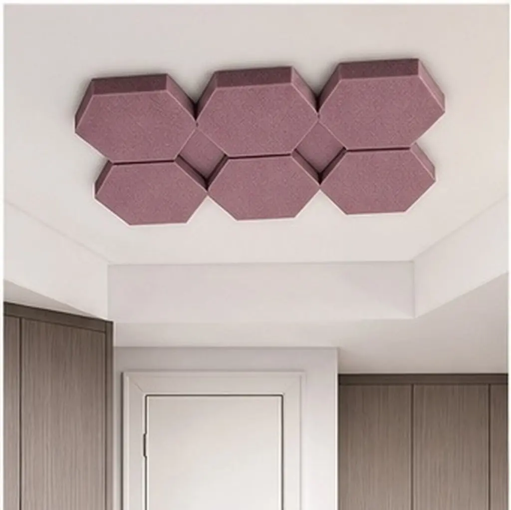 6Pcs Hexagon Sound Proof Panels High Density Acoustic Foam Boards for Noise Reduction in Small Medium Rooms Sound Insulation