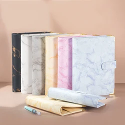 A5 A6 PU Leather Notebook Cover Marble Binder Budget Planner Loose-leaf 6 Hole Binder with Metal Corner Money Saving Organizer