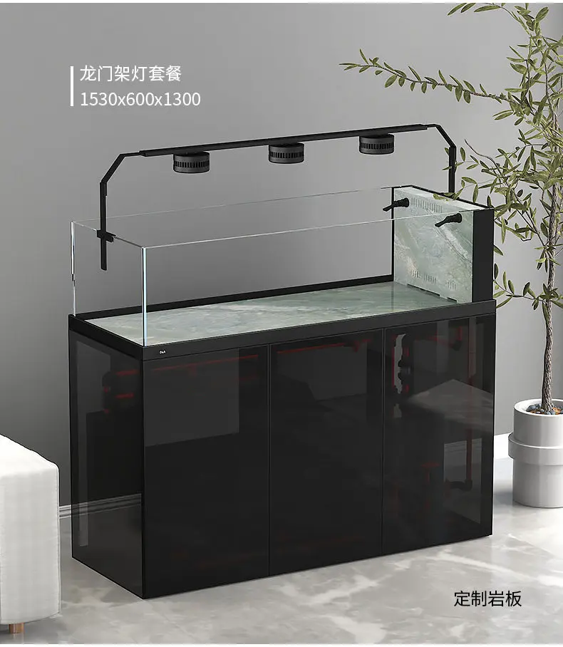 Yjq industrial wind stream tank living room ecological bottom filter fish tank self-circulation water-free office aquarium