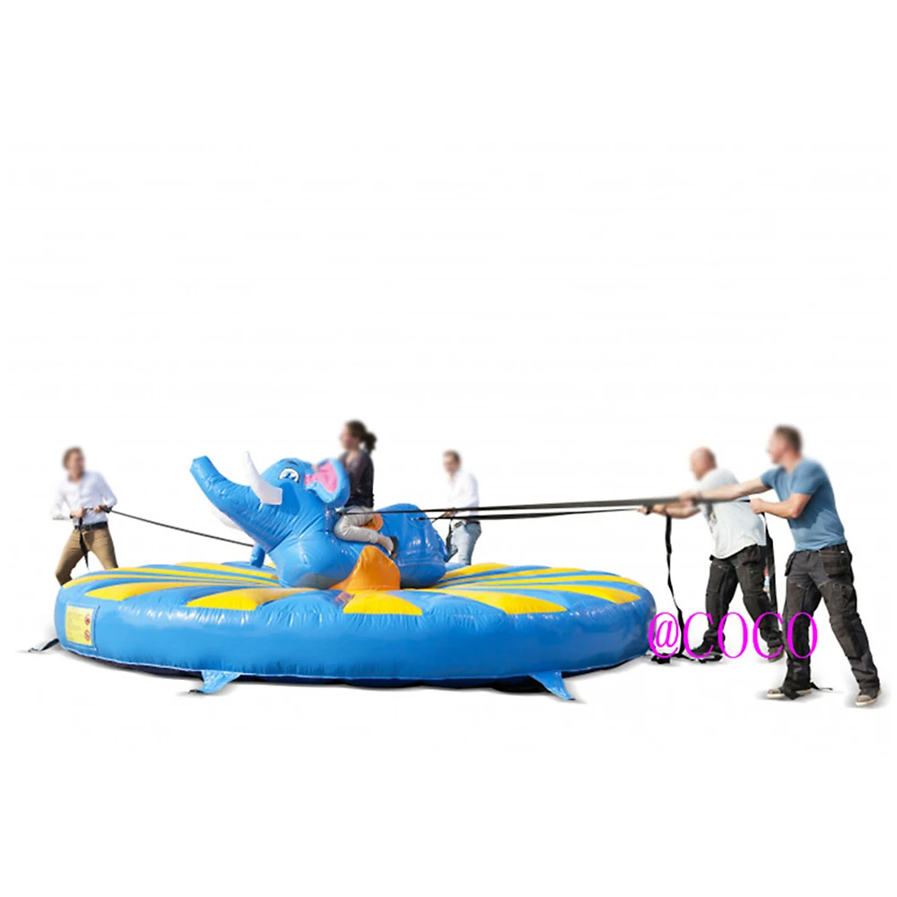 Barco aéreo rápido a puerta, juego de paseo de toro inflable humano, juego de rodeo de tracción inflable, juego de Carnaval de lucha de toro inflable