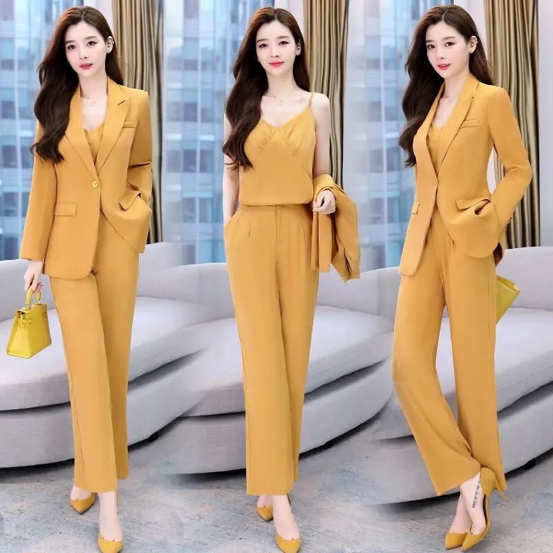 3-G12  Fashionable casual temperament suit for women 2022 spring new large siz-aged small fragrance style high-end three-piece