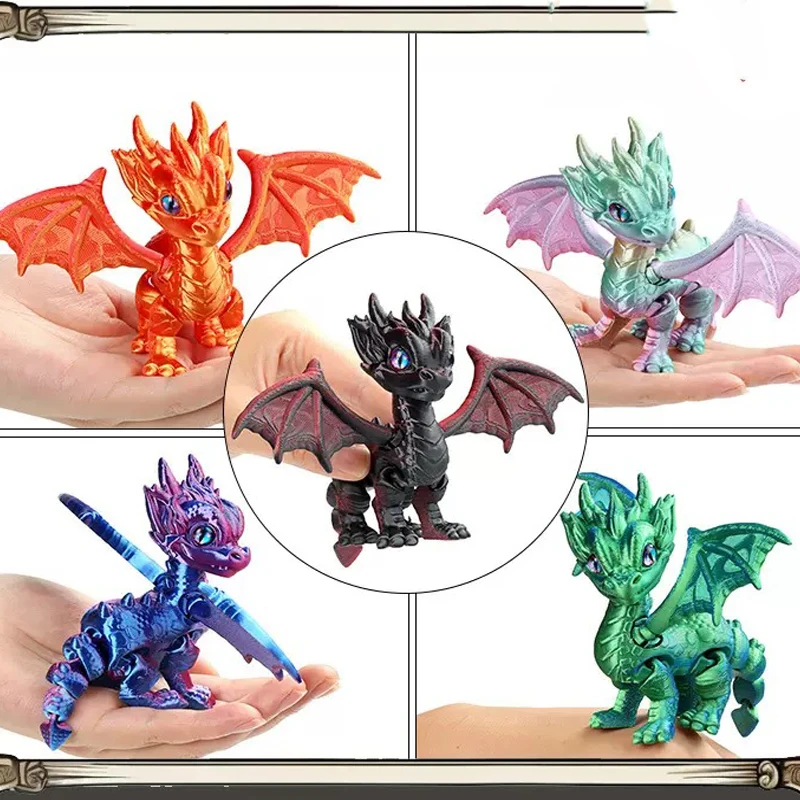 3D Printed Dinosaur Toys - Movable Joints Egg Shell T-Rex Spinosaurus Triceratops Brachiosaurus for Desktop Creative Decor