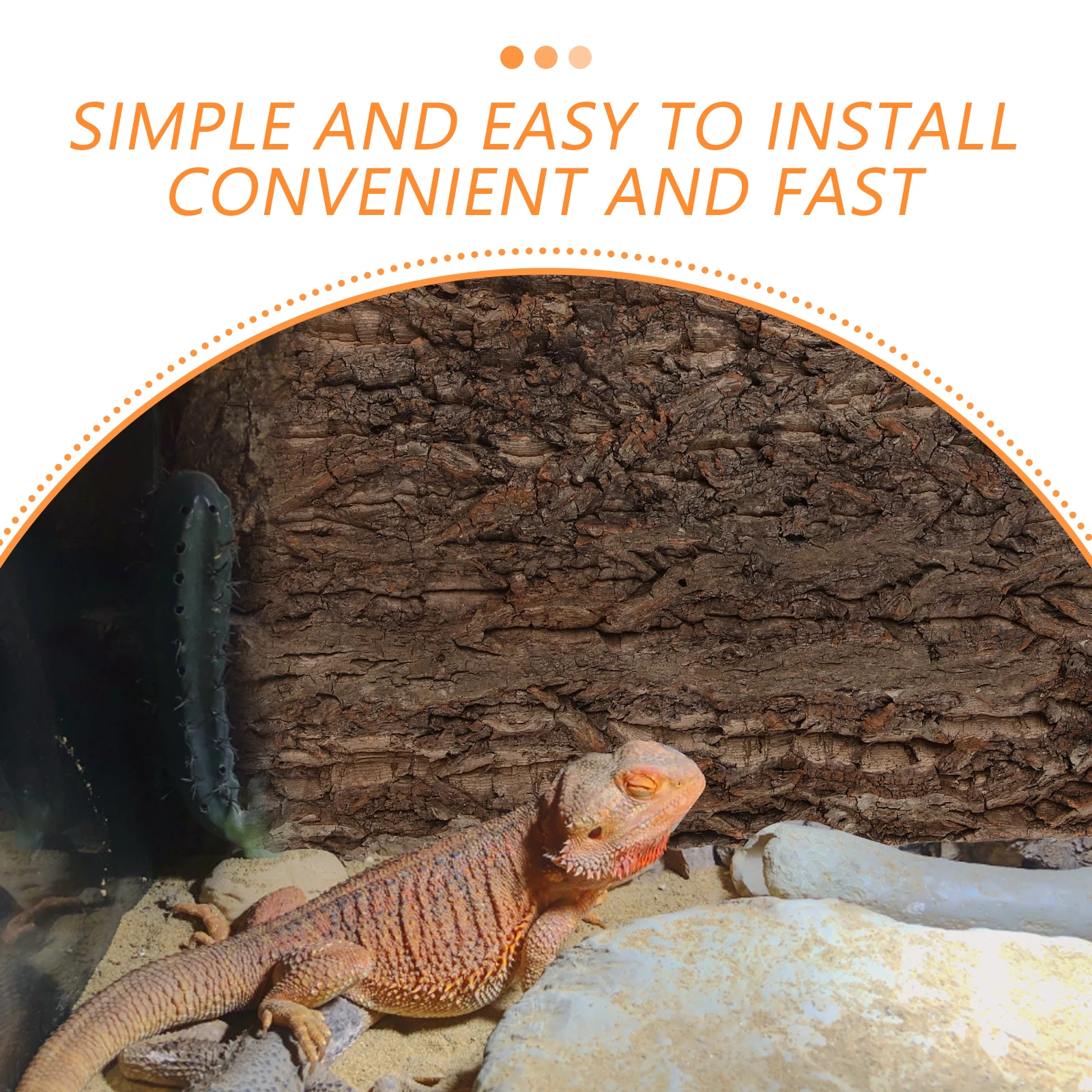 

Natural Tree Bark Terrarium Decor Reptile Tank Background Bark Reusable Lizard Climbing Platform Aquarium Decoration