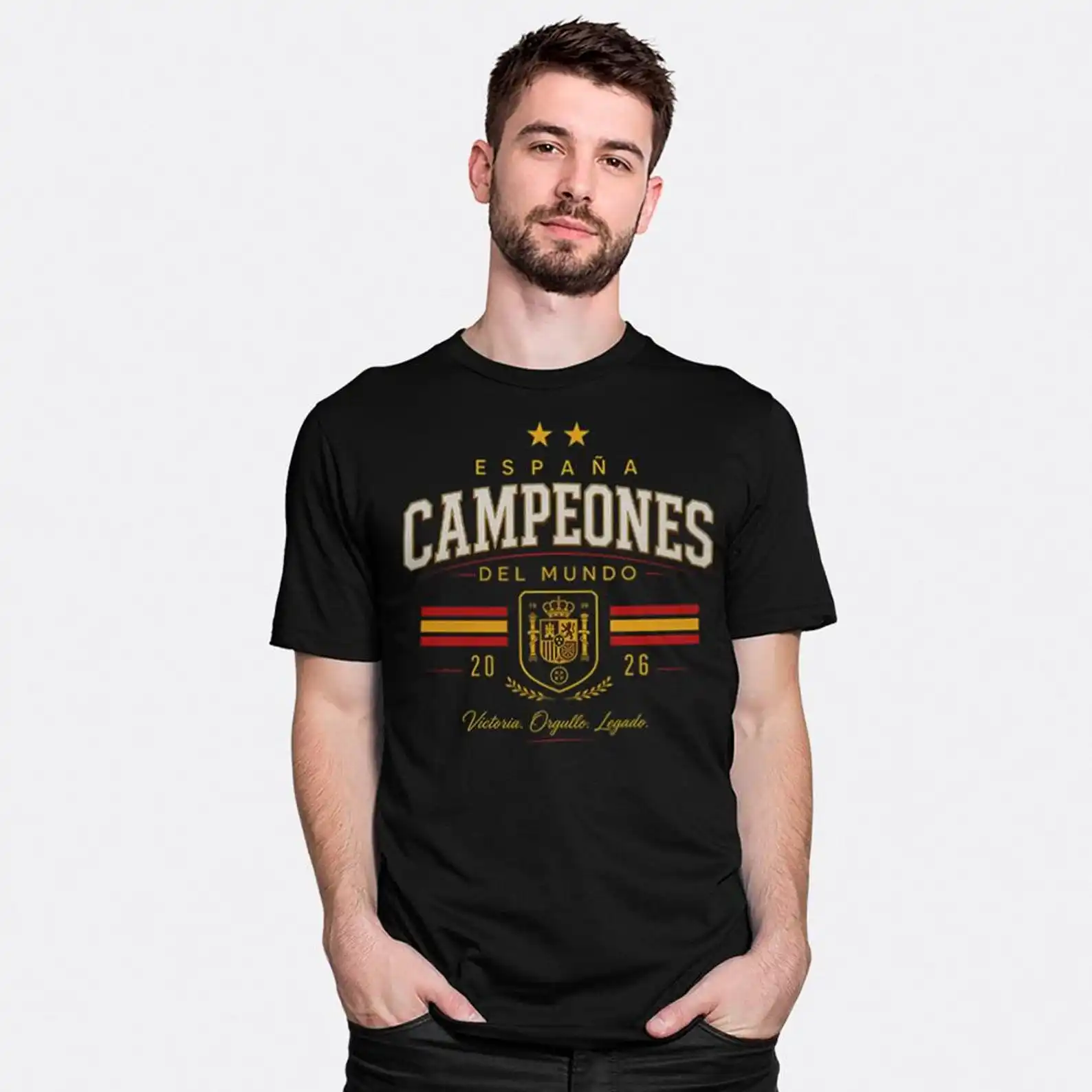 Unisex Camiseta España Espana Campeones Del Mundo 2026 T-Shirt Spain World Champions Men's and Women's Sizes Oversized T Shirt