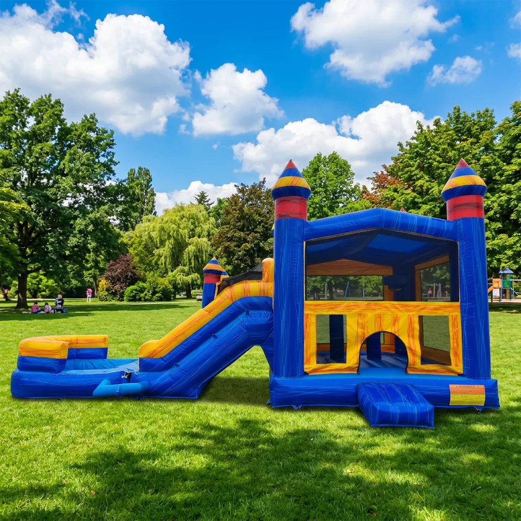 Commercial Inflatable Bounce House Combo With Slide & Pool, Kids Bouncy Castle Jumper for Party Rental Business