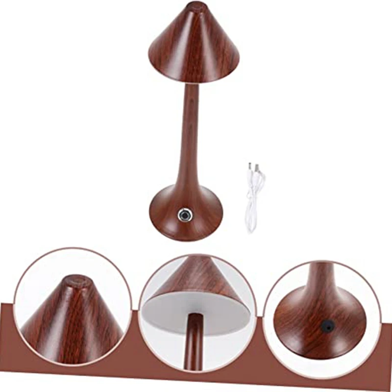 Promotion! Restaurant Table Lamp Bedroom Night Light Dimming Touch Imitation Wood Grain LED Night Light