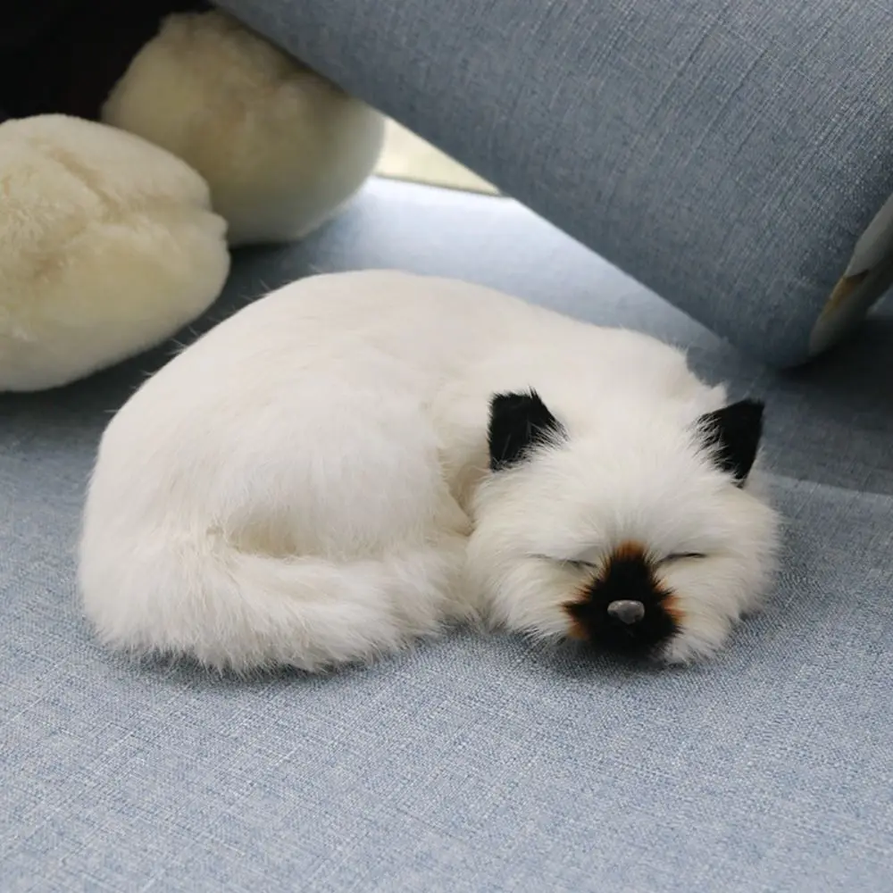 

Cute Realistic Simulation Cat Toy Fur Animal Mini Simulation Cat Doll Miniatures Lifelike Plush Cat Toy Birthday