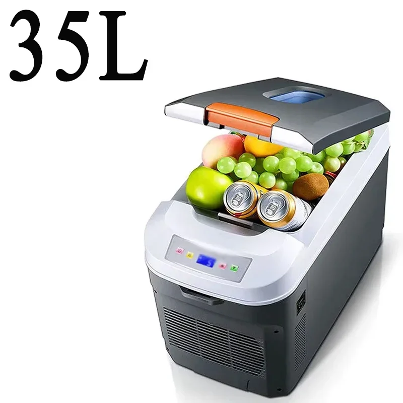 35L Mini Refrigerator Portable 0-65℃ Cold & Warm Dual-purpose DC12V 24V 220V Outdoor Food Drinks Fridges with LED Smart Display