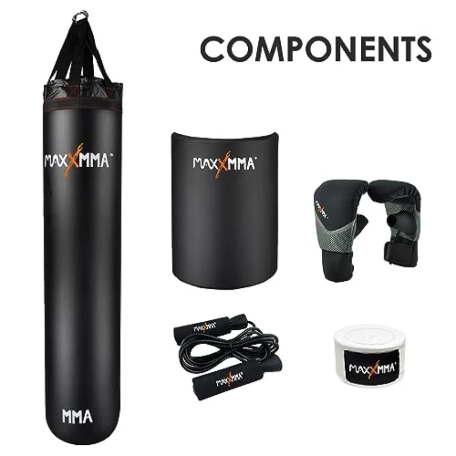 5 ft Water/Air Heavy Bag Kit for home gym use durable PVC material black color adjustable weight 70140 lbs for versatile traini