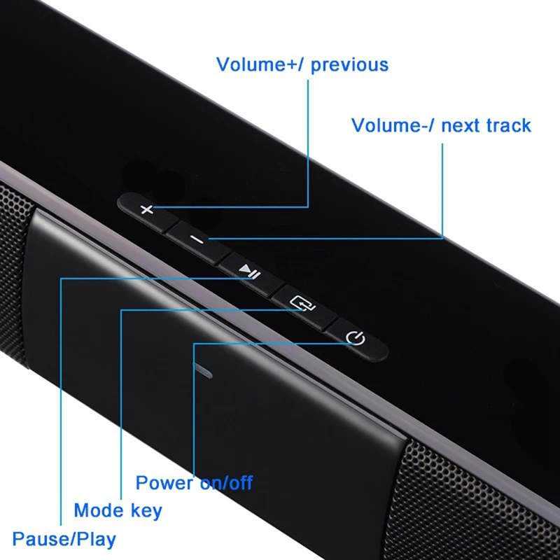 Wireless Bluetooth Speaker BS28B Sound Bar Music Column for TV Computer Home Theater Stereo System Soundbar with FM Radio RCA