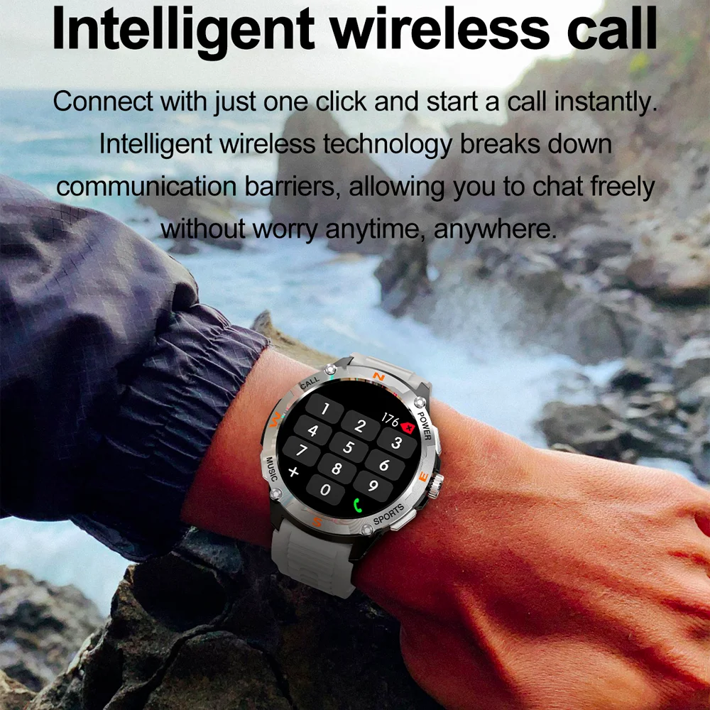 2026 new GPS sports smart watch, weather data, heart rate, blood oxygen, wireless calls, AI voice assistant, 100 sports modes
