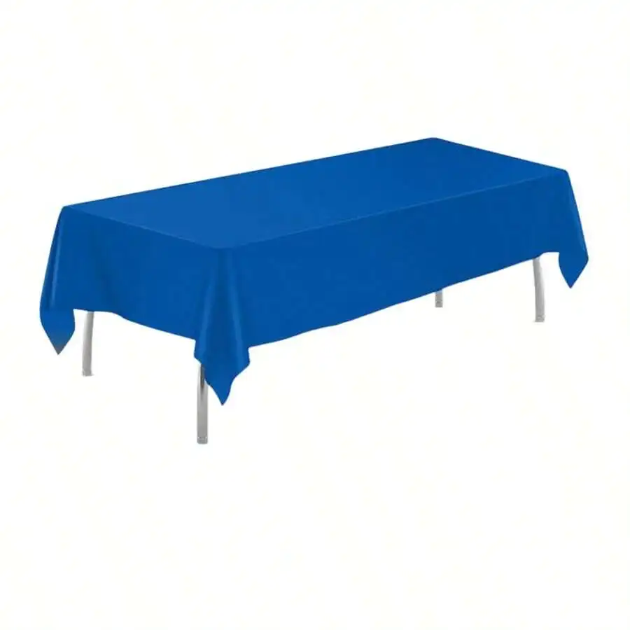 

1pc 137x183cm/137x274cm Blue Solid PE Disposable Tablecloth for Parties Weddings