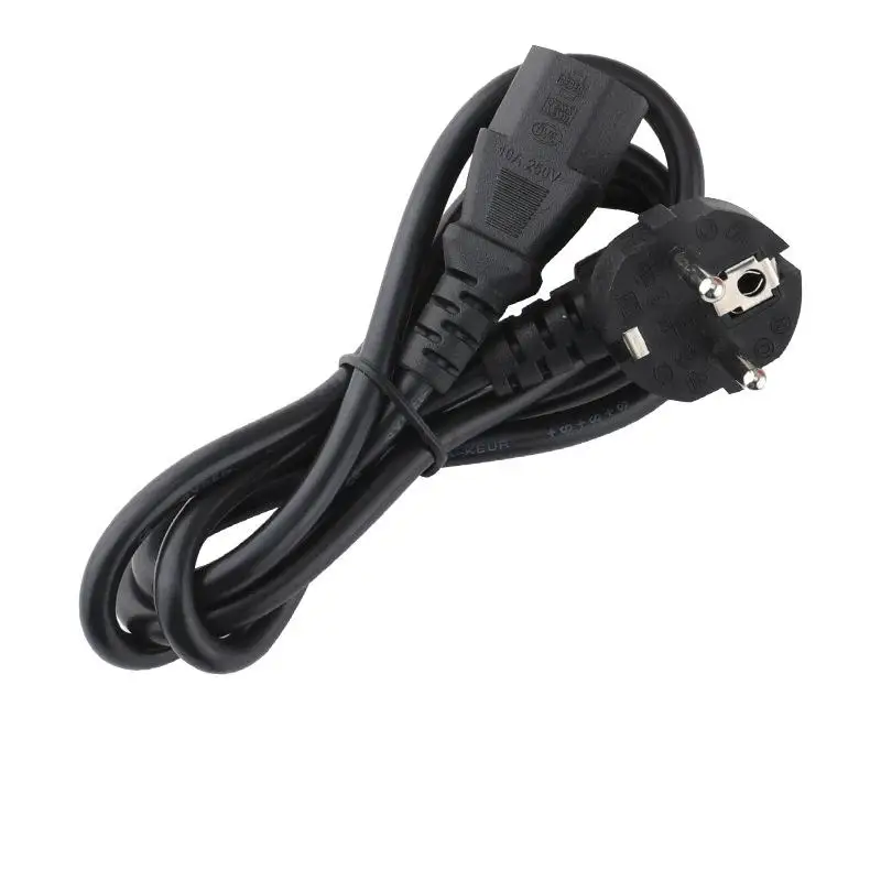 1Pcs 1.2/1.5 Meters 5FT 2Pin 18 AWG 60C 250V Universal Power Cord Cable EU Plug For Type F CEE 717 To IEC-320-C13 Black