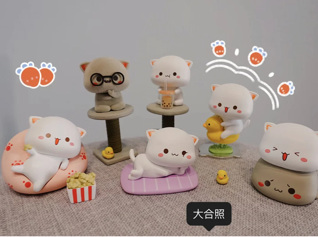 Kawaii Mitao Cat 2 Season Lucky Cat Cheap Cute Cat Blind Box Toys Surprise Figure Cartoon Model Doll Home Birthday Toy Gift