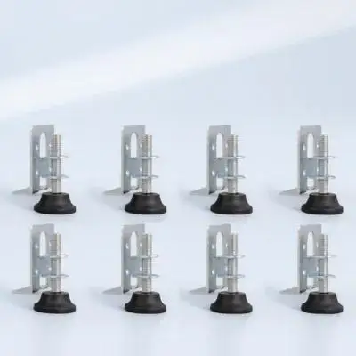 

8Pcs Adjustable Wardrobe Level Feet Carbon Steel Nylon Furniture Legs Leveler Support Pads for Cabinets Drawers