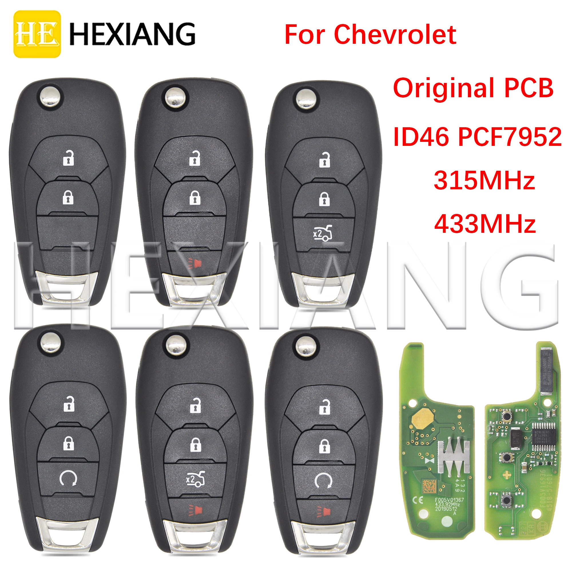 

HE Original PCB ID46 PCF7952 433MHz Car Remote Flip Key For Chevrolet Cruze Avo XL7 XL8 Trailblazer Onix RS Tracker