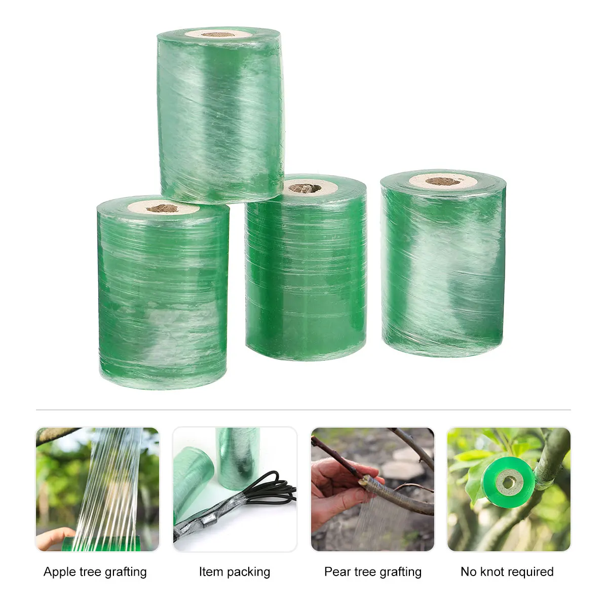 

4 Rolls 3Cm PVC Grafting Tape Self-Adhering Moistureproof Flexible Horticulture Wrap for Tree Grafting and Nursery Use Fits