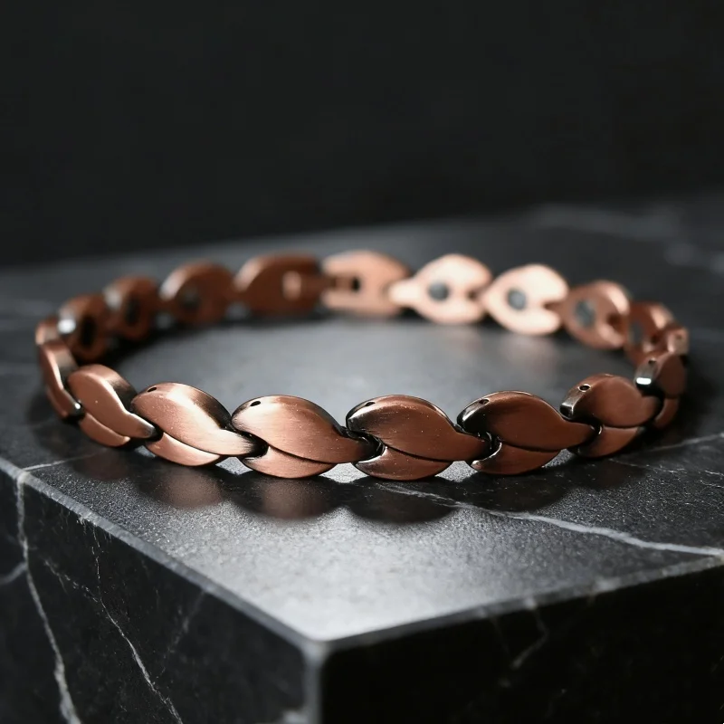 Pure Copper Magnetic Therapy Cuff Unisex Adjustable Bangle for Energy Circulation Health Healing Jewelry Gift