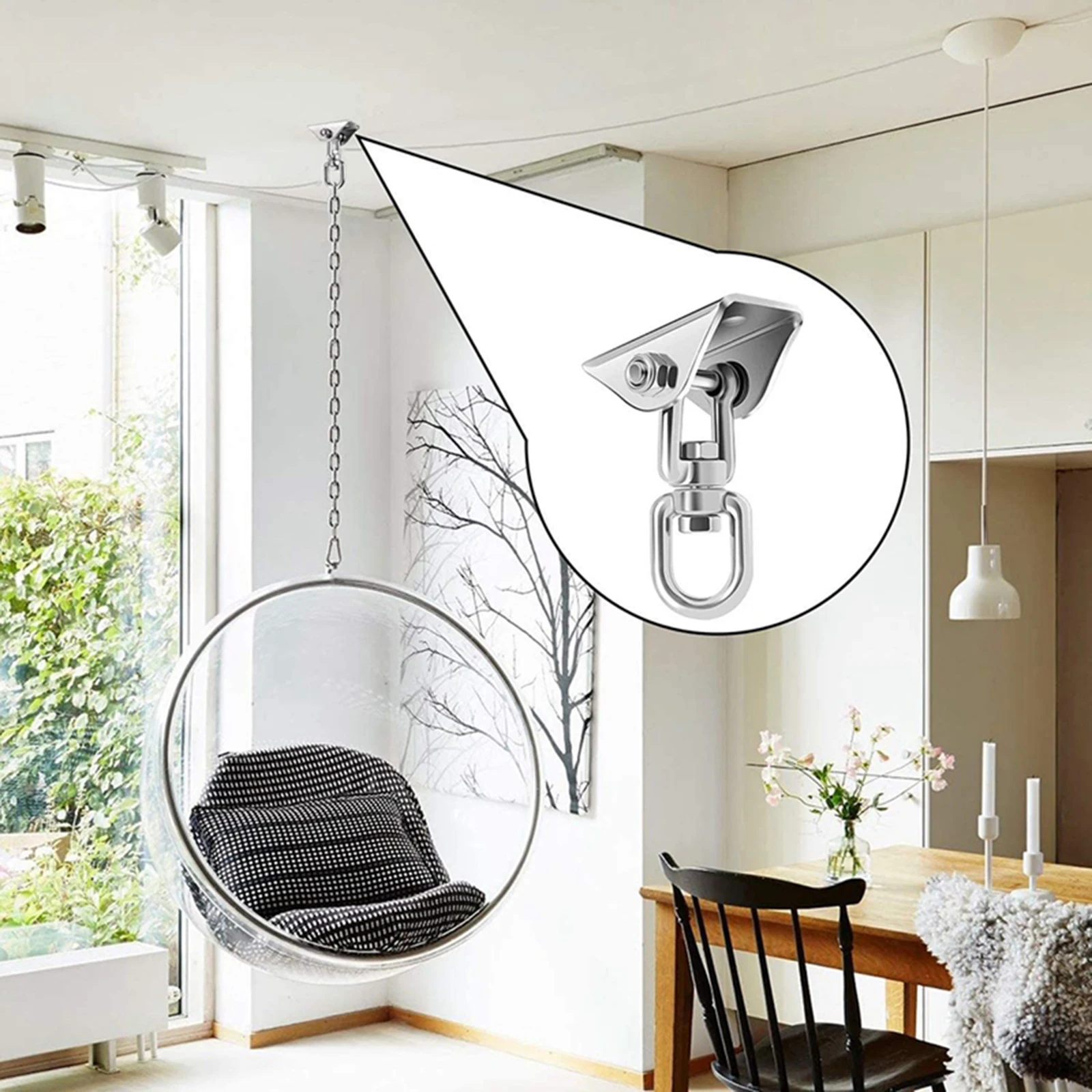 304 Suspension Hooks Ceiling Wall Mount Fixed Plate Bag Hanger Bracket for Yoga Hammock Hanging Chair Sandbag Aerial Silks
