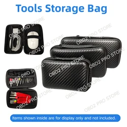 Car Repair Tool Kit Storage Bag Car Terminal Removal Organizer Bag Multiple Sizes Carbon Fiber Pattern With Zipper Tool Storage