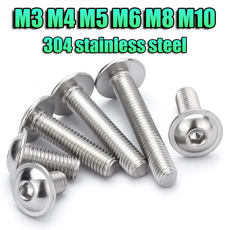 

Hex Hexagon Socket Round Button Head with Washer Collar Bolt Screw M3 M4 M5 M6 M8 M10 ISO7380.2 304 A2 Stainless Steel Screws