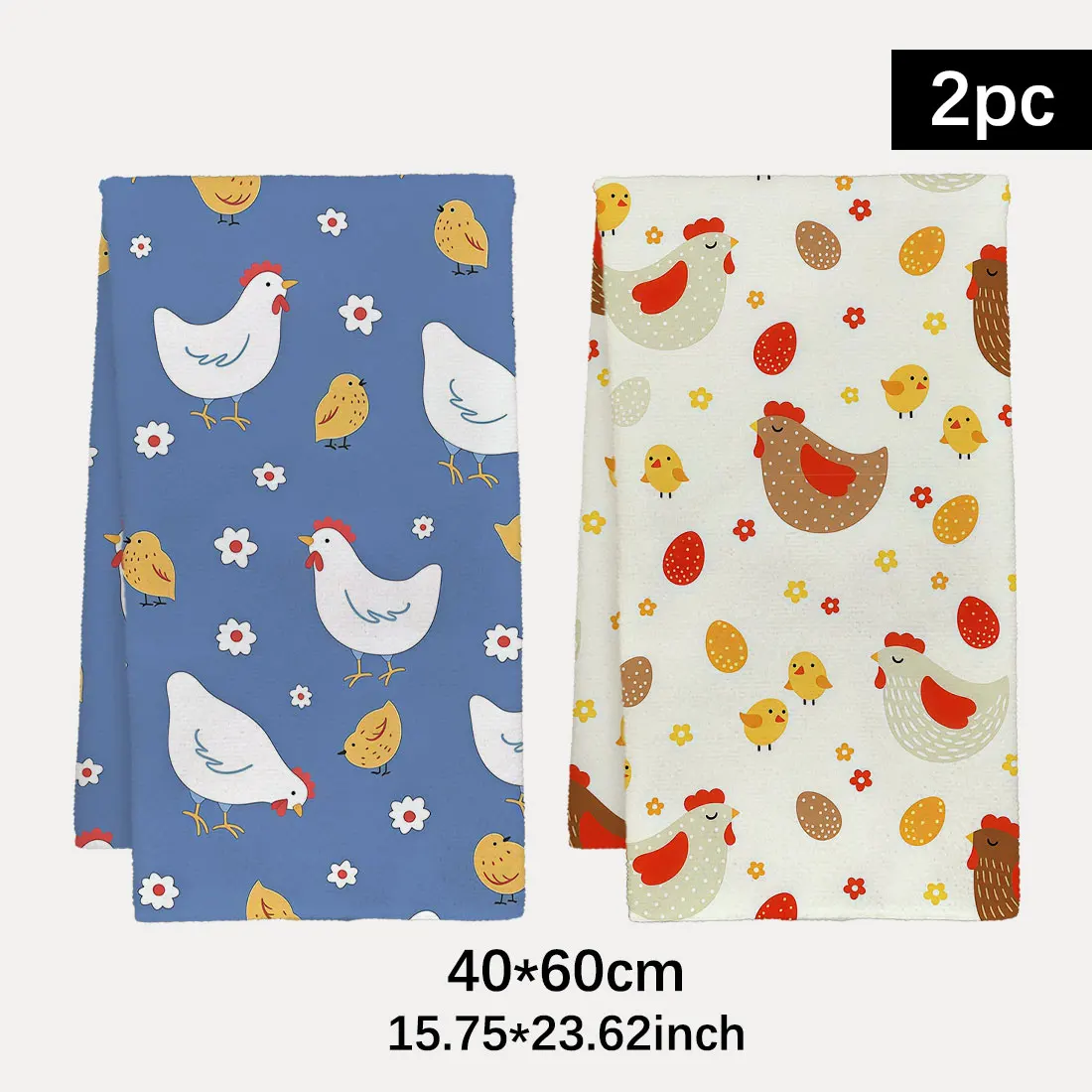 2PCS kitchen towels cartoon cute chicks,simple style 40*60cm ultra-fine fiber kitchen towels,hand towels,kitchen home decoration