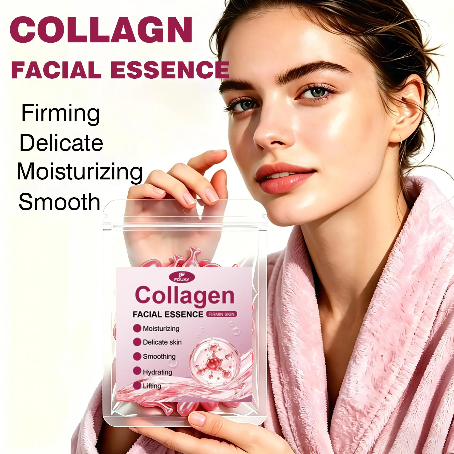 Essence capsules with olive oil care for dry skin, squalane moisturizes and firms the skin, ingredients are non-greasy