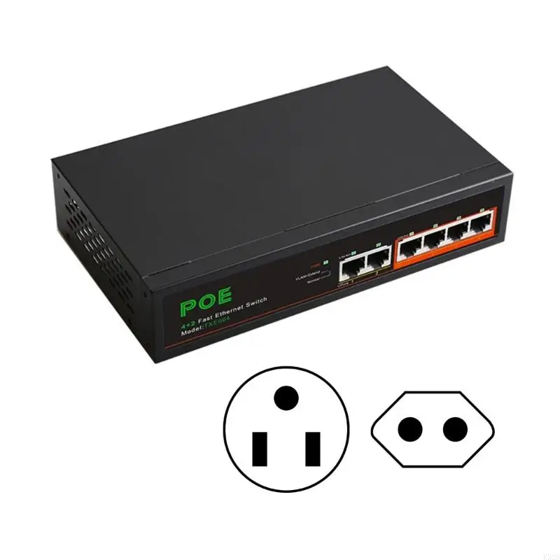 

K32C RJ45 2 uplink ports 4 100M Game Loading Adapter POE Box