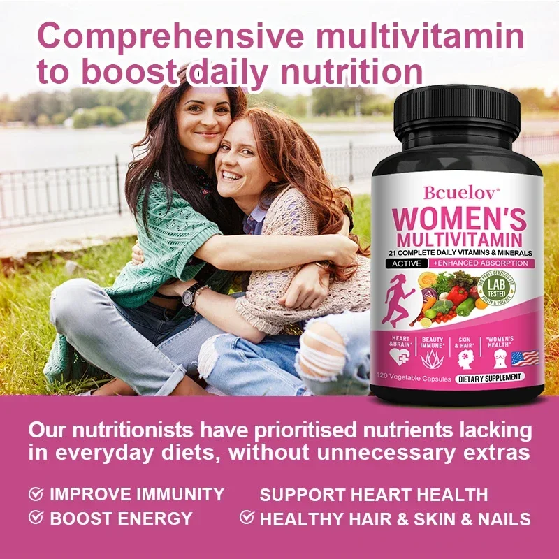 Bcuelov - Women\'s Multivitamin Supplement with Biotin for Joint, Hair, Skin, Nail, Brain, Heart, Immune and Overall Health