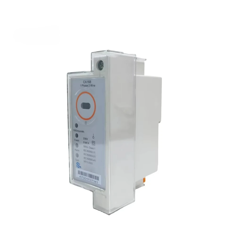

Certified Single-Phase DIN Rail Electricity Meter M-Bus PLC LORA RF Communication DLMS STS 50/60Hz 1.0 Accuracy Digital Display