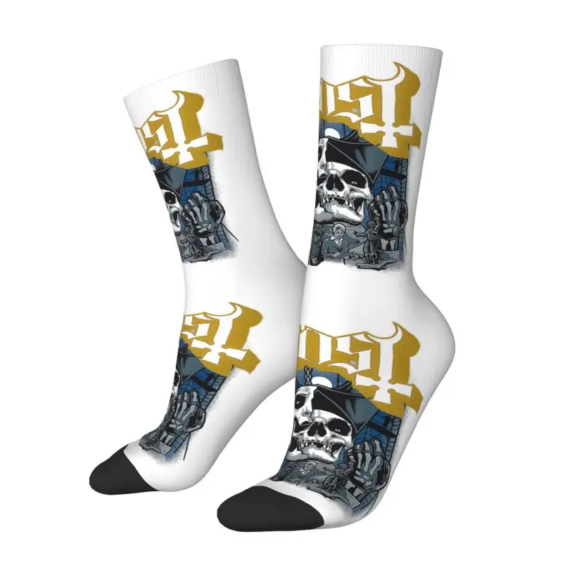 Kawaii Ghost Halloween Vintage Socks Men Women Warm 3D Print Rock Band Football Sports Socks