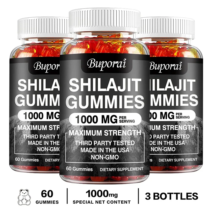 Shilajit Gummies - Energy Level, Memory and Focus Support Relieve Stress Overall Health