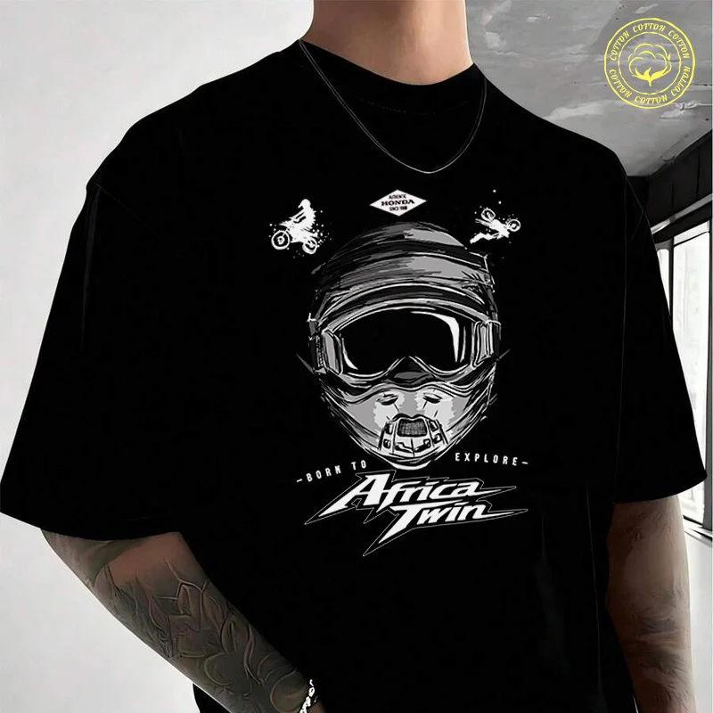 

Africa Twin Motorbike Adventure T-shirt Moto Male Brand Tee Men Summer T Shirts Casual High Quelity O-neck Tees