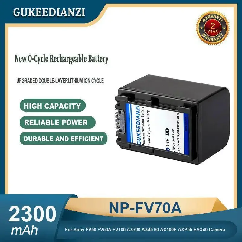 

High Capacity 2300mAh NP-FV70A Camera Battery For Sony FV50 FV50A FV100 AX700 AX45 60 AX100E AXP55 EAX40 Camera