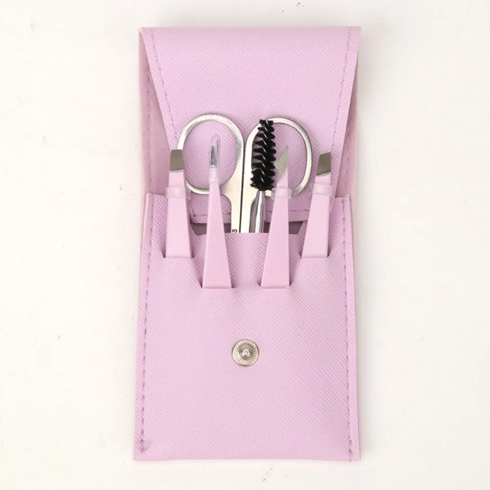 مجموعة تشكيل الحواجب، ملقط حواجب من الفولاذ المقاوم للصدأ لإزالة الشعر #5