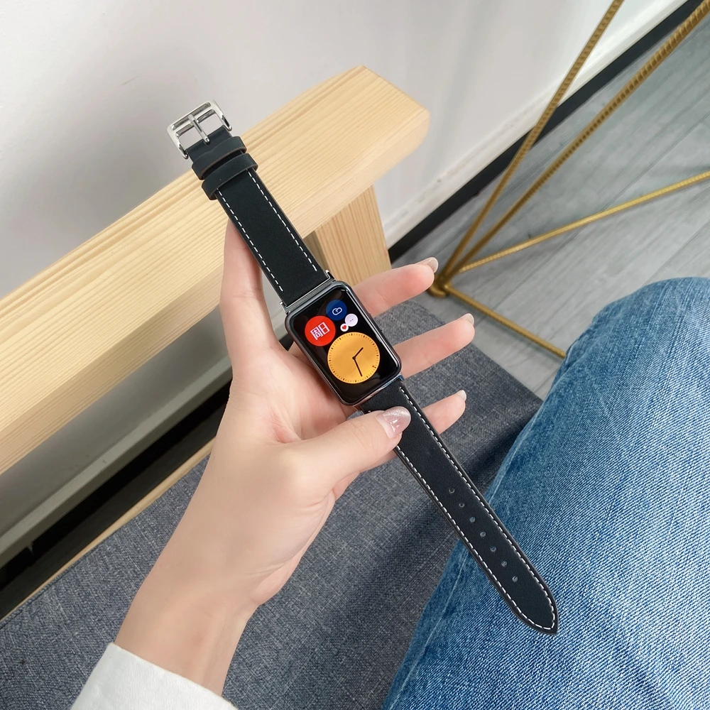 Alta qualidade pulseira de couro para huawei relógio ajuste nova alça barcelet loop huawei relógio inteligente ajuste banda substituição