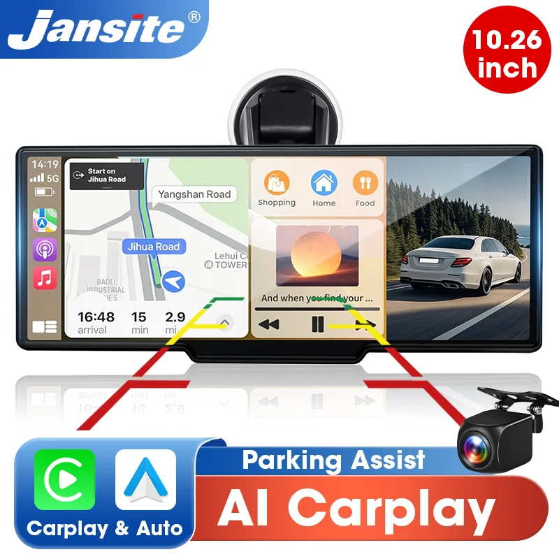 

10,26-дюймовый беспроводной мультимедийный плеер Carplay Android Auto, автомобильное радио, универсальные автомобильные интеллектуальные системы с камерой FM AUX