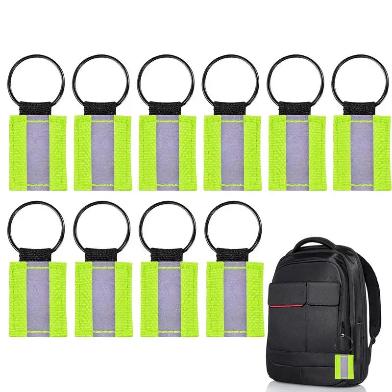 10pcs Safety Reflector Pendants Reflective Keychains High Visibility Safety Marker For Night Cycling Bag Reflective Pendants