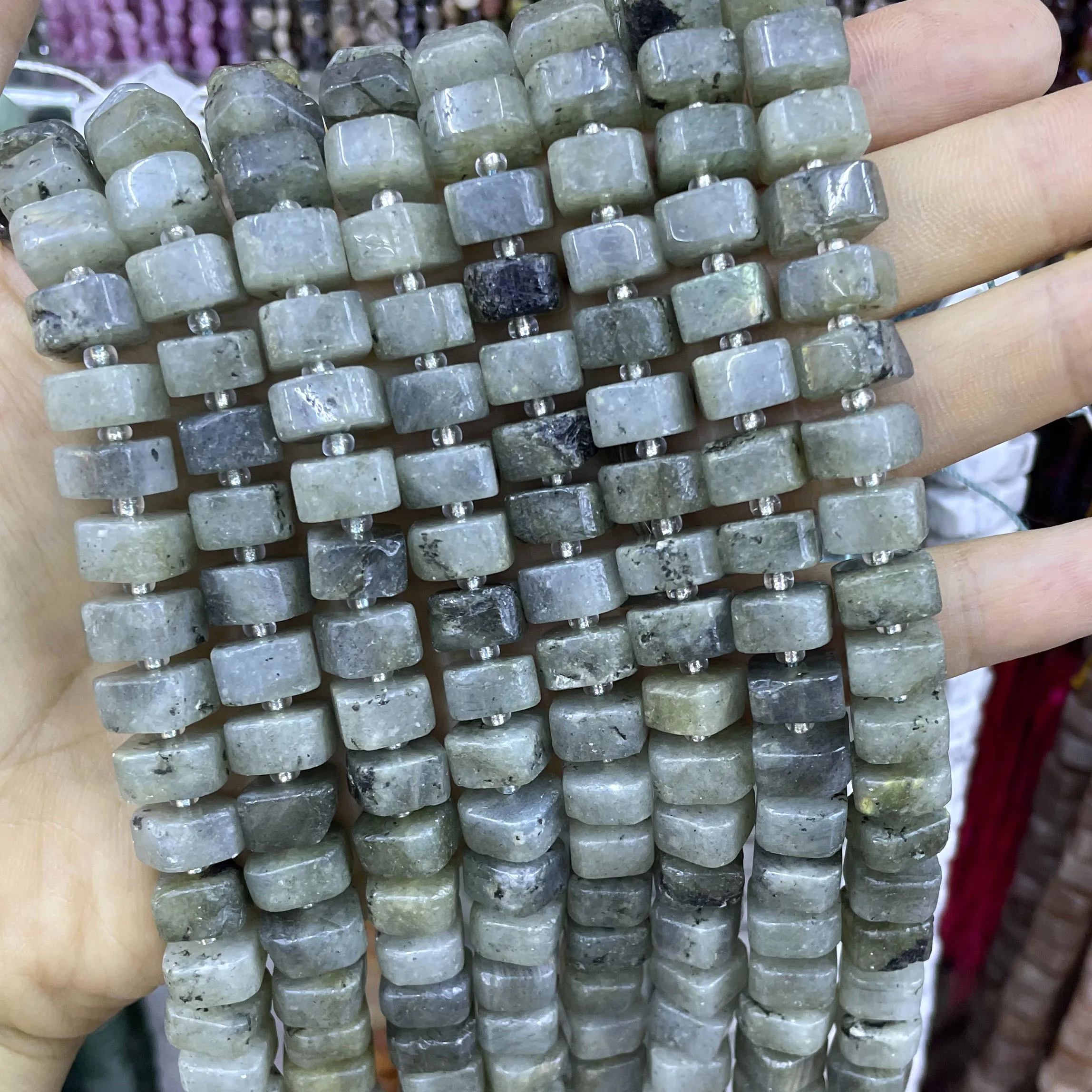 6X10MM Naturstein, unregelmäßige Erdbeerquarz-Perlen, lose Spacer-Perlen für Schmuckherstellung, Charme, DIY-Armbänder, Halskettenzubehör – Detail 13