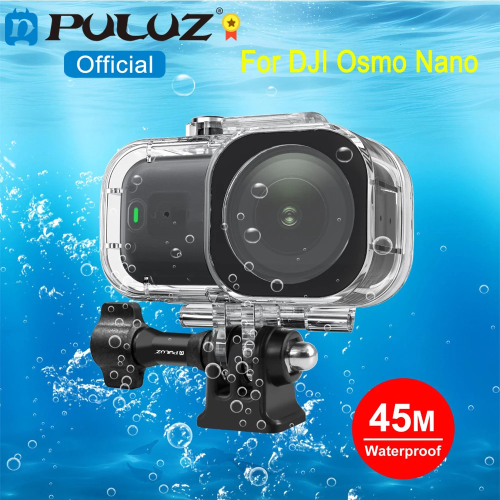 Image of PULUZ 45m tiefe, wasserdichte Gehäuseabdeckung für DJI Osmo Nano Kameragehäuse mit unsichtbarer Unterseite, Unterwasserabdeckung