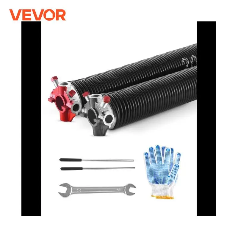 VEVOR Garage Door Torsion Springs Pair 16000 Cycles Electrophoresis Black Coated for Replacement Garage Door Springs