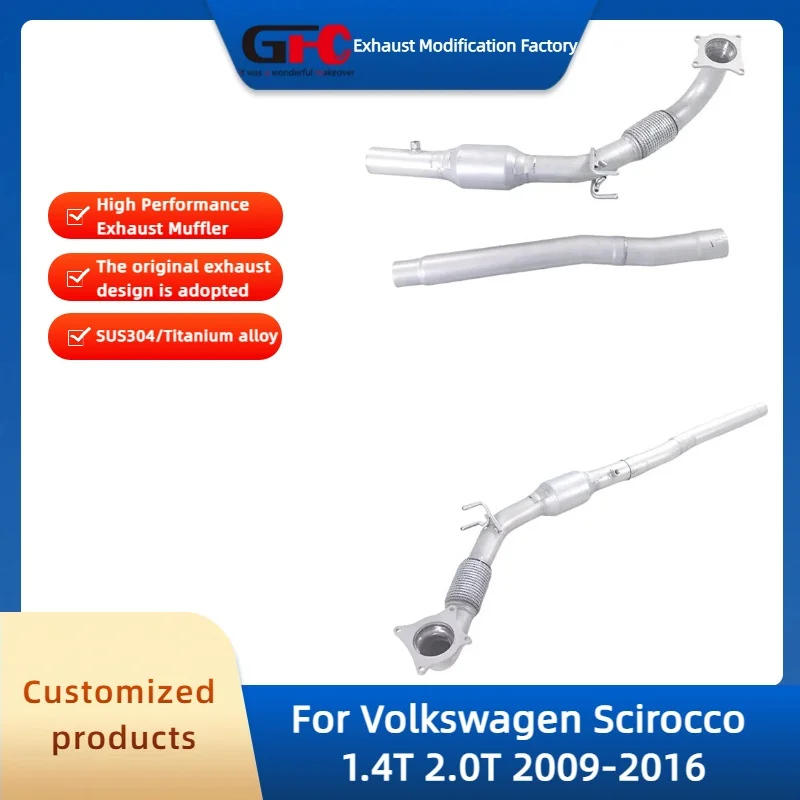 GFC Downpipe Exhaust System for Audi Q3 2WD 2.0T High-Performance 304 Stainless Steel 1.5mm Thick Polished Then Brushed