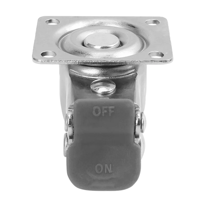 Paquete de ABGE-16 ruedas de perfil bajo de 1 pulgada, ruedas giratorias de goma suave con tapa de 360 grados (8 con frenos y 8 sin)