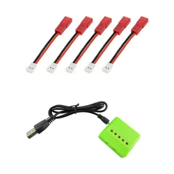 5 in 1 USB Lipo Battery Charger JST Connector Cable for 3.7V RC Drone Quadcopter Helicopter Car Boat Hubsan Syma WLtoys V911